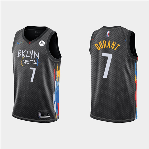 Men's Brooklyn Nets #7 Kevin Durant 2020 Black City Edition Stitched Jersey